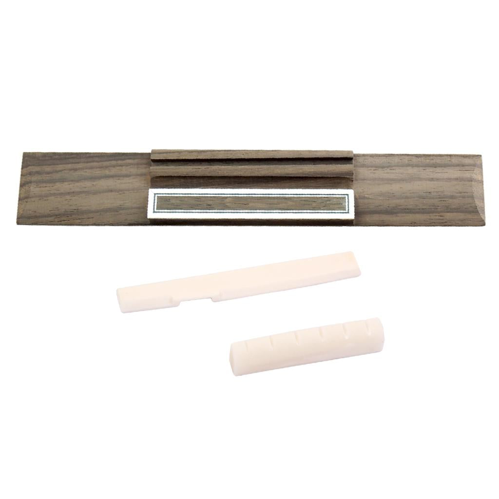 Classical Guitar Rosewood Bridge+Bone Saddle Nut Set for Guitar Replacement