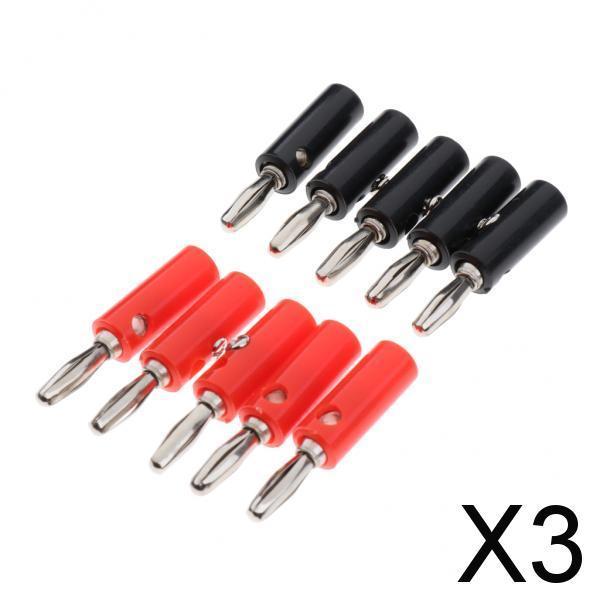 3x10x Practical Plastic Silver Plated Connector Audio Banana Speaker Plug 4mm