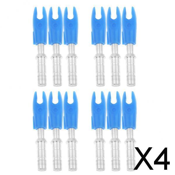 4x12 Pieces Plastic Archery Precision Nocks for ID 4.2mm Arrow Shaft Universal Blue