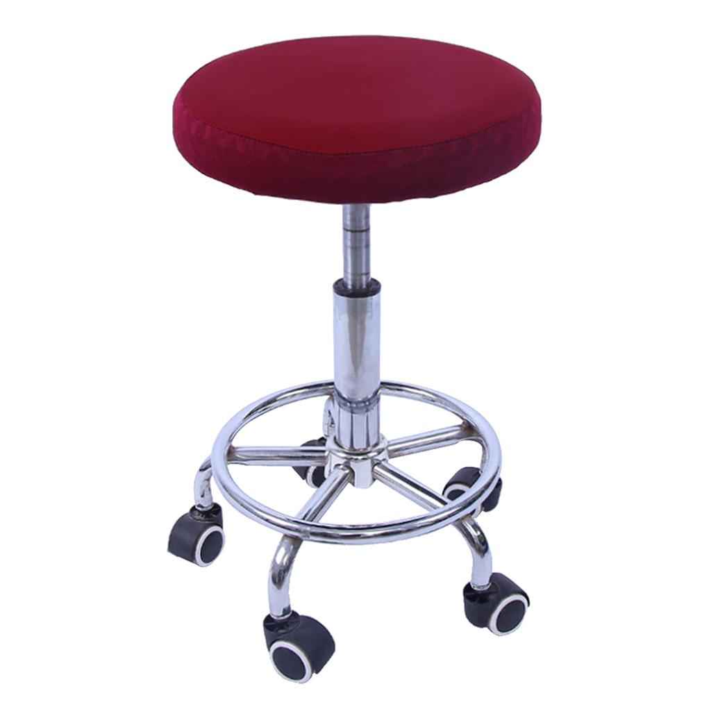 Elastic Bar Stool Covers Round Chair Seat Cover Cushion Slip Covers Wine