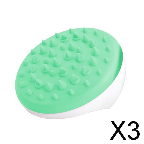 3xAnti Cellulite Silicone Body Massage Glove Scrub Bath Shower Massager Brush Green