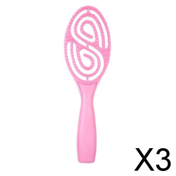 3xWomen Vent Massage Hair Brush Hair Comb Styling Salon Styling Tool Rose Red