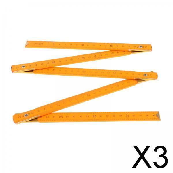 3xMeasuring Stick Compact Folding Wood Rule for Classroom Woodworking Teaching 1m