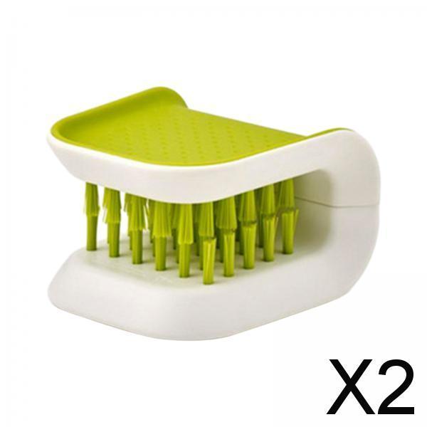 2xKitchen Knife Cleaner Utensil Bristle Cleaning Brush Durable Double Sided