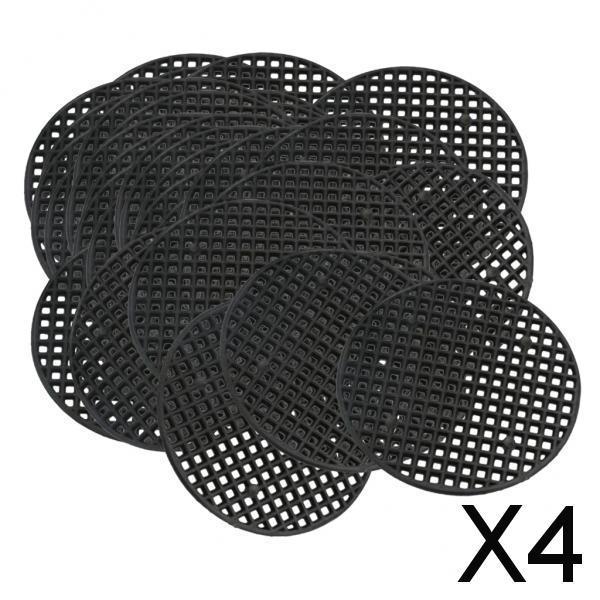 4xPlastic Drainage Mesh Sheet Bonsai Flowerpot Bottom Net 4.5cm_50Pcs