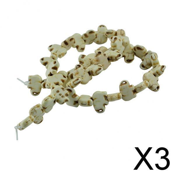 3x43Pcs Howlite Turquoise White Elephant Spacer Loose Beads Jewelry DIY Making