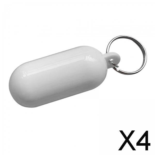 4xFloating Keychain Buoyant Key Chain for Outdoor Water Sports Rafting Fishing White