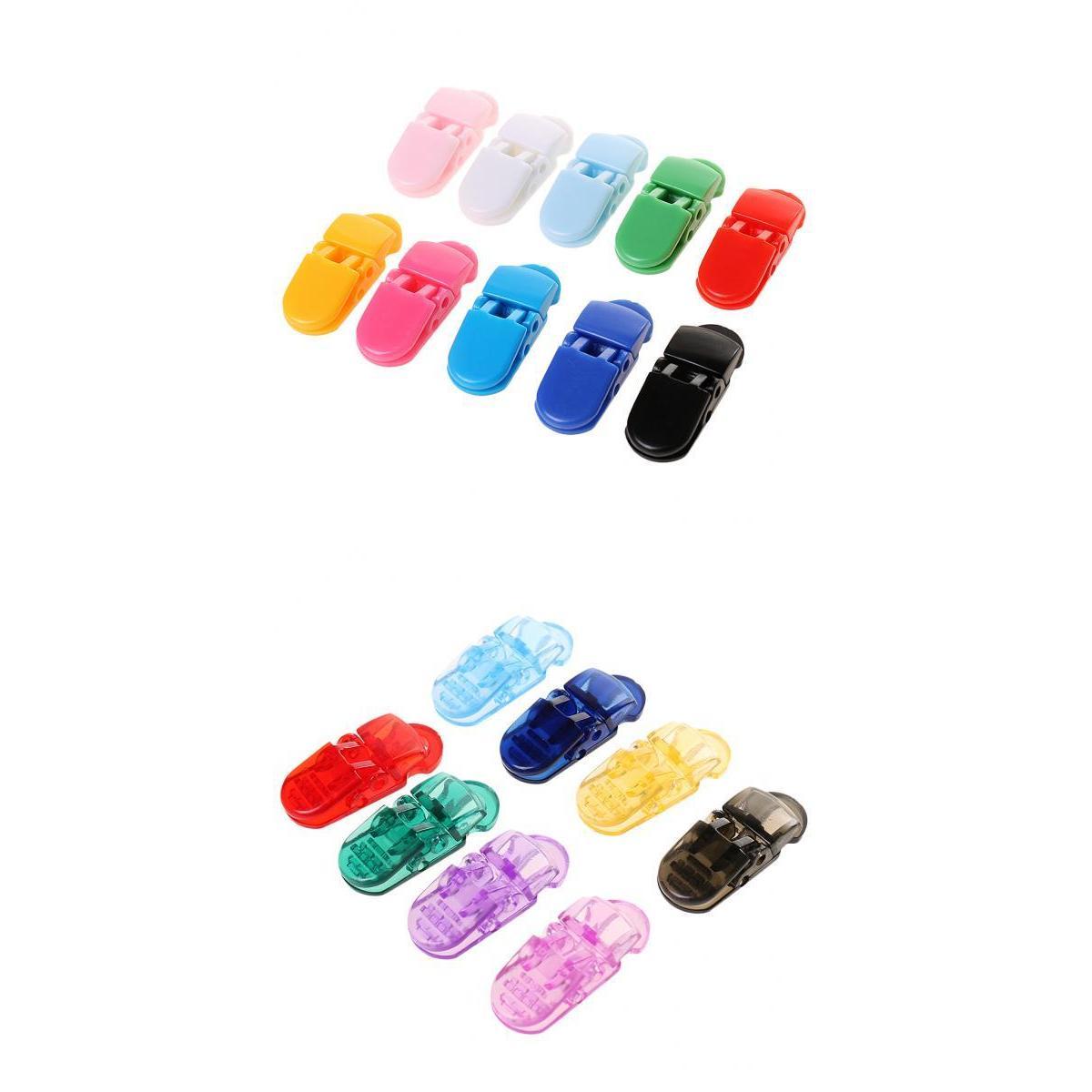 18pcs Assorted Pacifier Clips Clips Suspender Clips with Gripping Teeth
