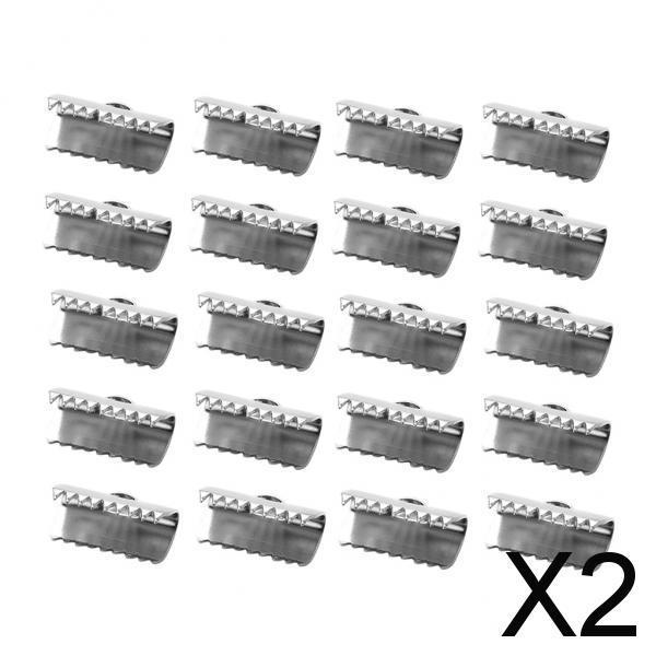2x20 Piece Clasps Clamps Fasteners End for Jewelry Making 6mm