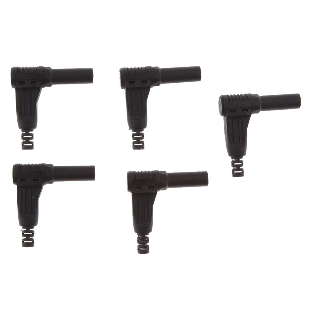 5Piece 4mm Right Angle Banana Male Plug for Multimeter Pen Line Black