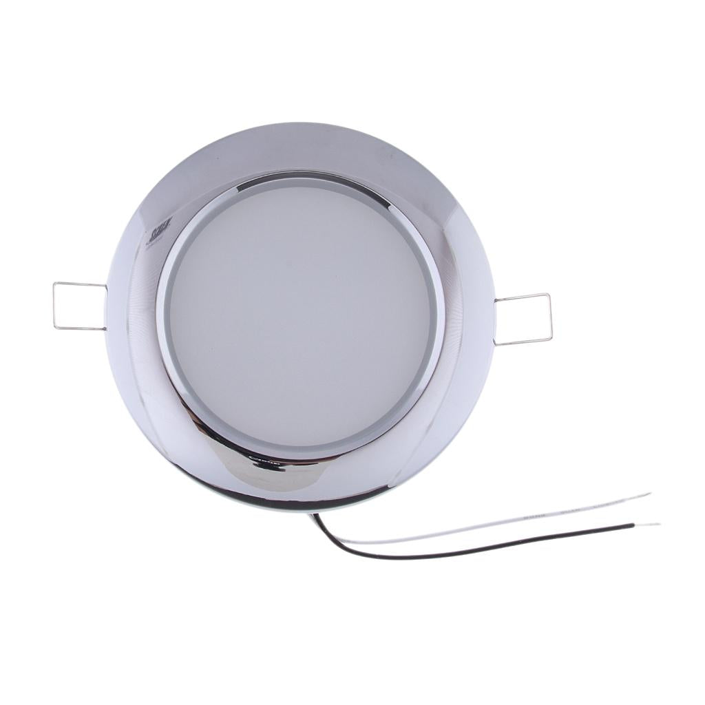 Chrome RV Boat Recessed Ceiling Light LED Panel Light DC 24V 4.5W Cool White