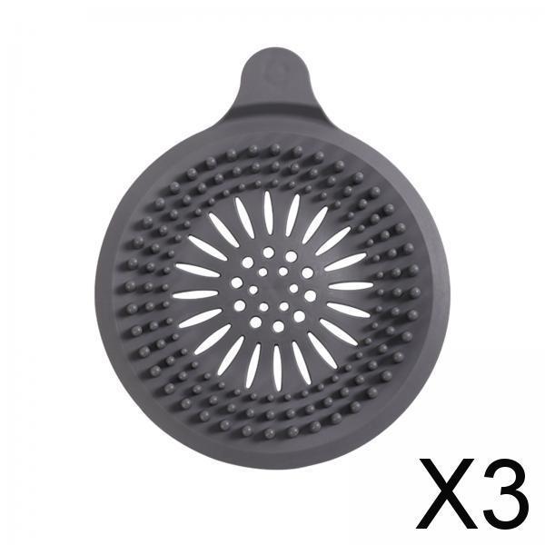 3xBath Tub Stoppers Multipurpose Durable Drain Plug for Sink Bathroom Restroom grey