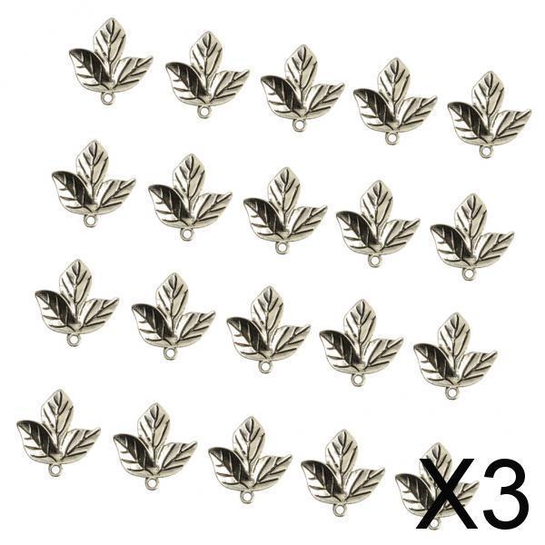 3x20 Pieces Alloy Leaves Leaf Charms Pendents Jewelry Making Clothes DIY Craft