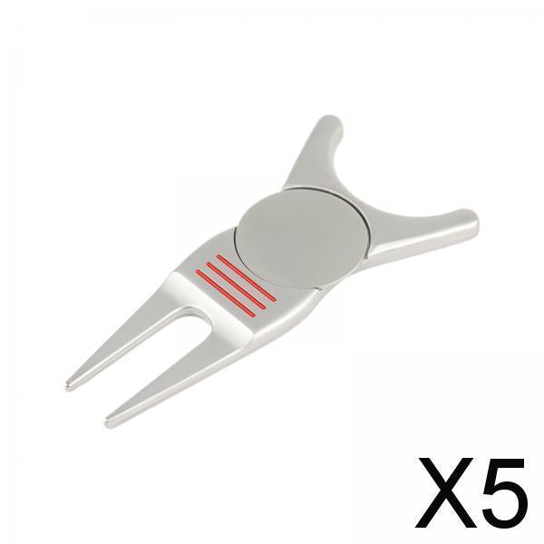 5xGolf Divot Repair Tool Golf Club Holder Practice Women Men Golfer Putting Silver