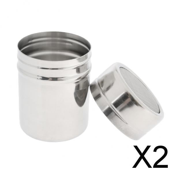 2xStainless Steel Chocolate Shaker Sugar Powder Cocoa Flour Coffee Sifter S