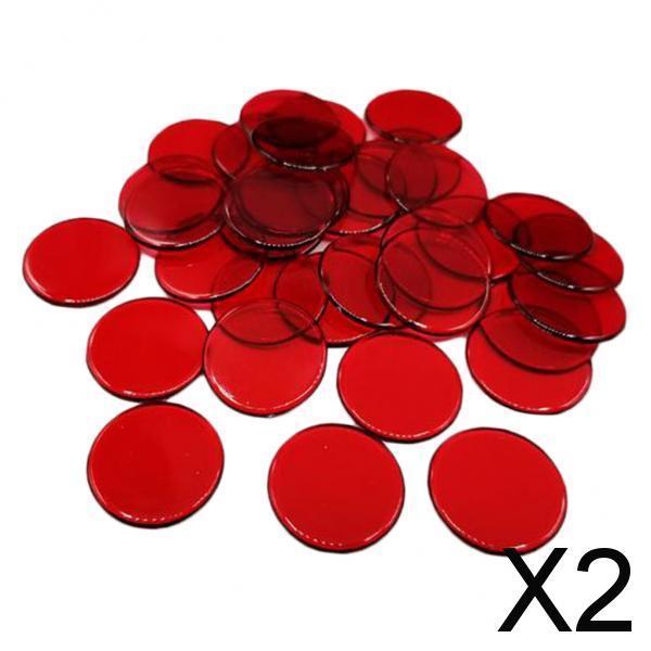 2x100pcs Poker Chips Coins Casino Supply Family Games Accs red