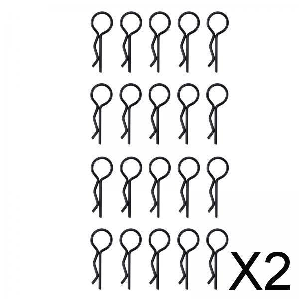 2x20/Set Universal RC Body Clips Pins for 1:6 1:8 RC Crawler Buggy Monster Black