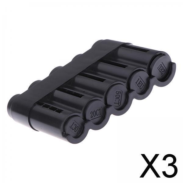 3xClear Coin Capsule with Plastic Storage Organizer for Collectible Hobbyists Black