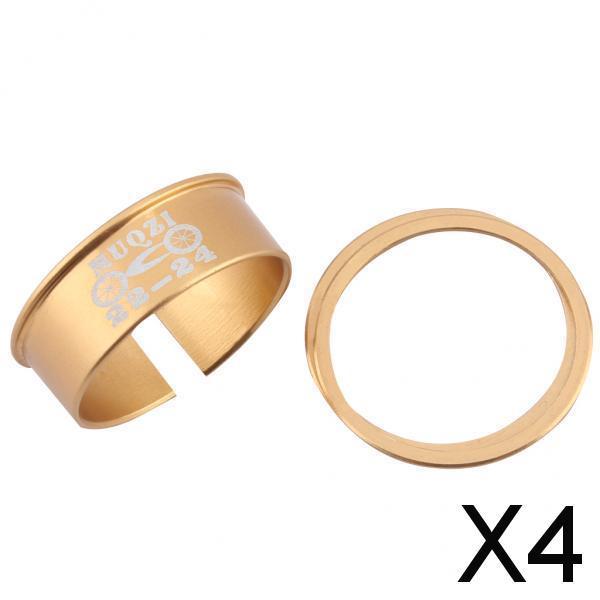 4xBicycle Bike Bottom Bracket Washer 24mm to 22mm Axis Conversion Set Gold