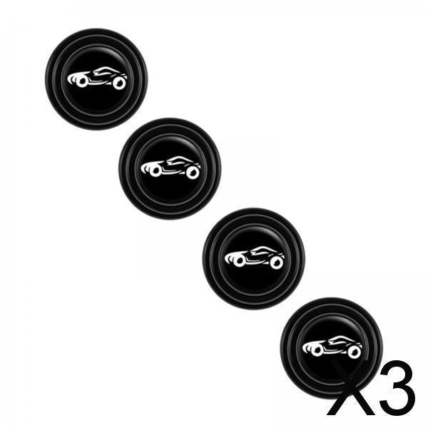 3xCar Door Absorber Cushion Gasket Decorative Buffer Bumper Cushion 4x Black with Sign