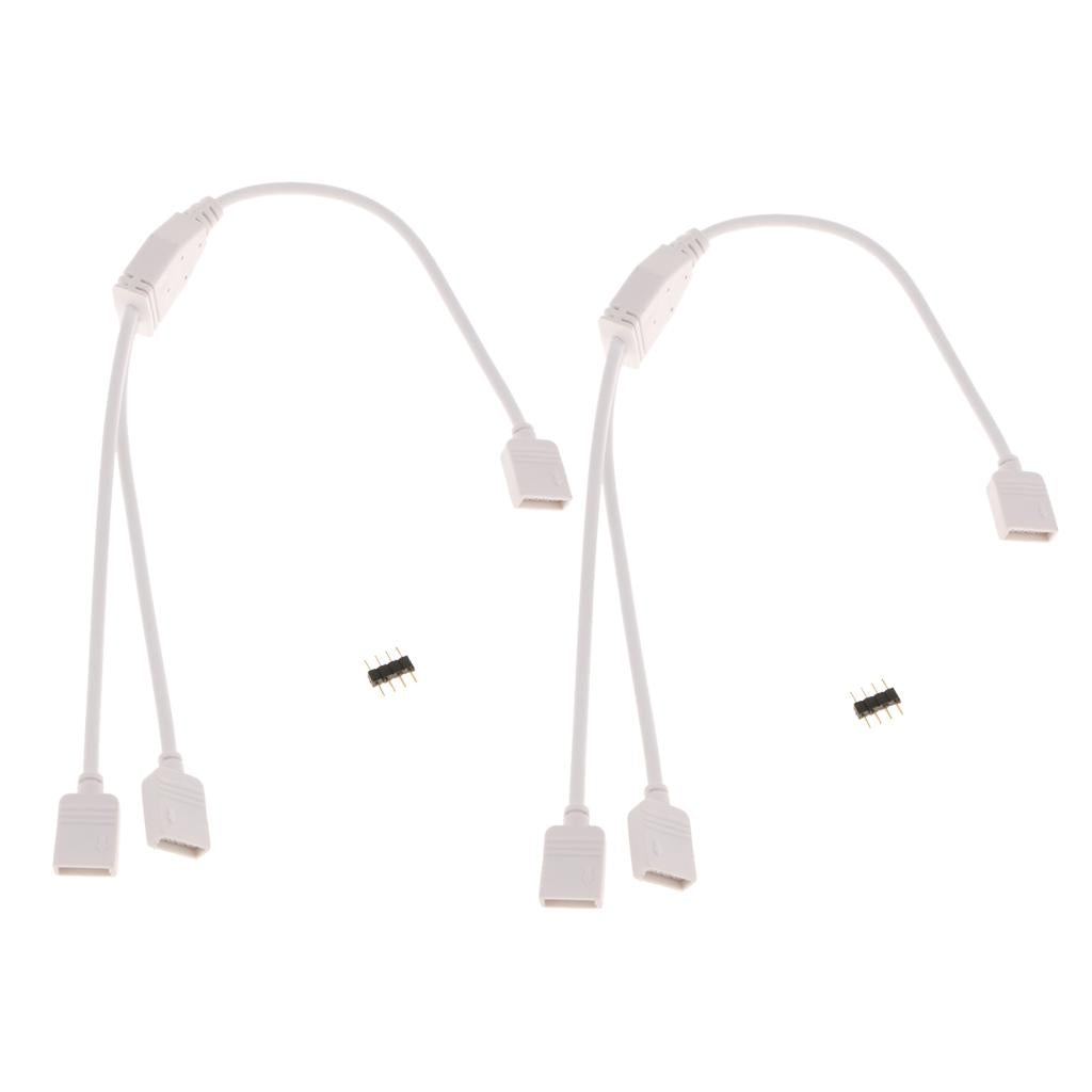 2Pcs RGB Female Splitter Connector Cable for LED Strip Light 1 to 2