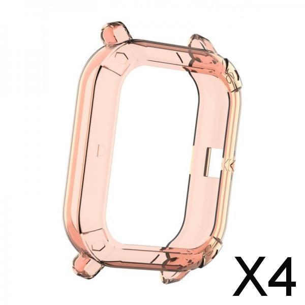 4xSmart Watch Screen Case Cover Bracelet Soft Protector for Amazfit GTS Pink