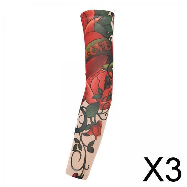 3xUnisex Cooling Arm Sleeves Tattoo Cover up for Walking Basketball Tennis O
