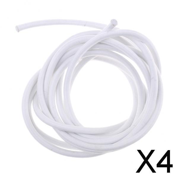 4x 4mm Elastic Bungee Rope Shock Cord Tie Down Boats Trailers 2m White