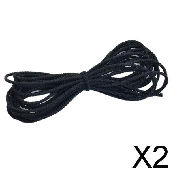2x2.8mm Elastic Hairband Ponytail Holder DIY Hair Ties Material 50m Black