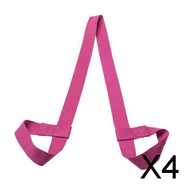 4xCotton Yoga Mat Strap Pilates Mat Carrier Fitness Stretchy Loop Fushia
