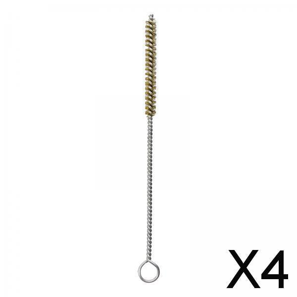 4xBrass Bristles Tube Cleaning Brush Metal Wire Brush for Sink Plumbing Sturdy 20cmx1.6cm