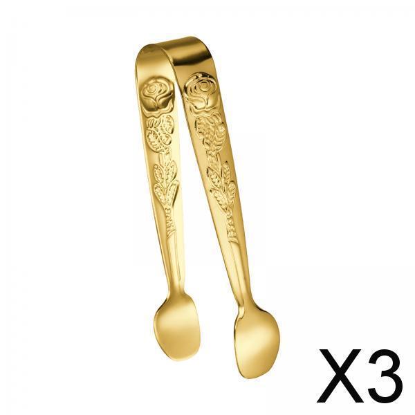 3xStainless Steel Cooking Tongs Food Tongs Kitchen Clamps for Salad Buffet Ice Aureate