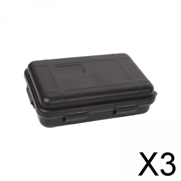 3xTool Box Dust Resistant Storage Case for Camping Backpacking Accessories S Black