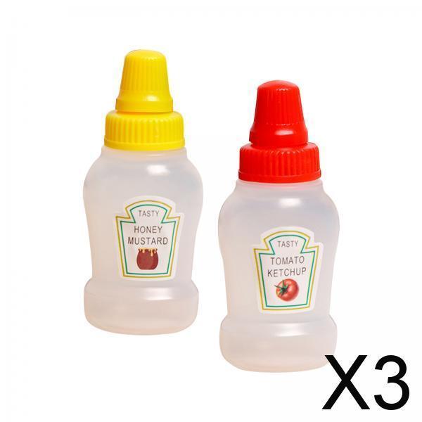 3xMini Tomato Ketchup Bottle Containers Bottle for Kitchen BBQ Outdoor ketchup and salad