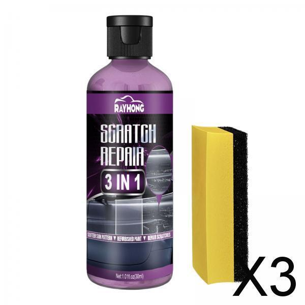 3xCar Scratch Swirl Remover Coating Liquid Wax Sealant Easily Use 30ml