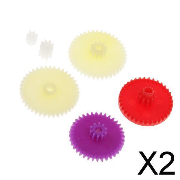 2x6 Pieces/Set Colorful Plastic Gears Car Toy Models Parts Accessories