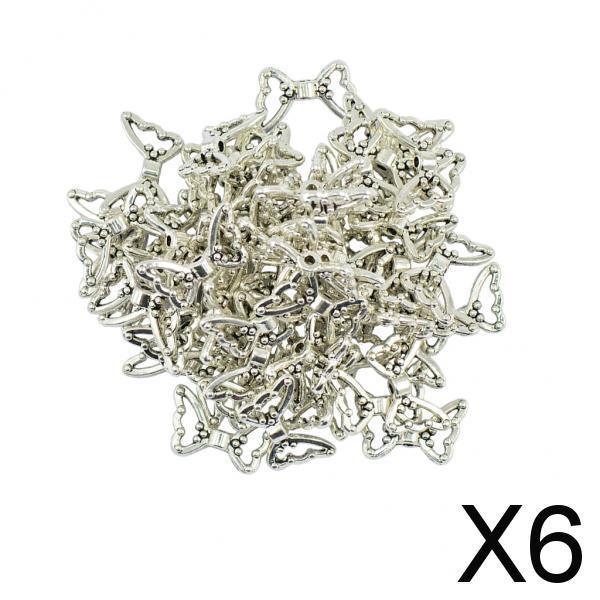 6x50 Pieces Butterfly Shape Loose Spacer Beads for DIY Jewelry Making Findings