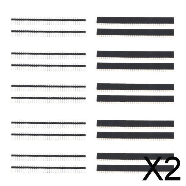 2x10 Pairs 40Pins 2.54mm Single Row Male Female Pin PCB Header Wire Connectors