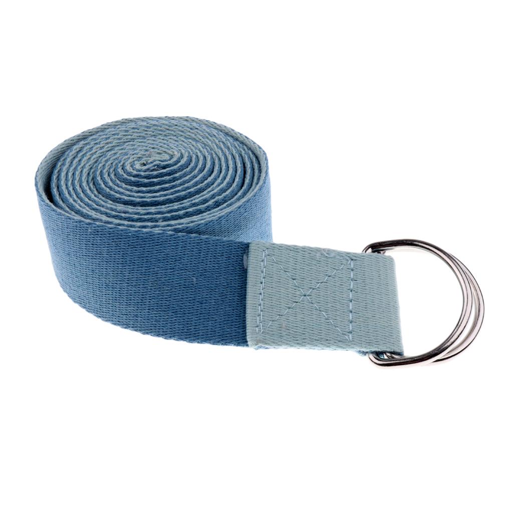 Yoga D-Ring Belt Figure Waist Fitness Exercise Training Blue