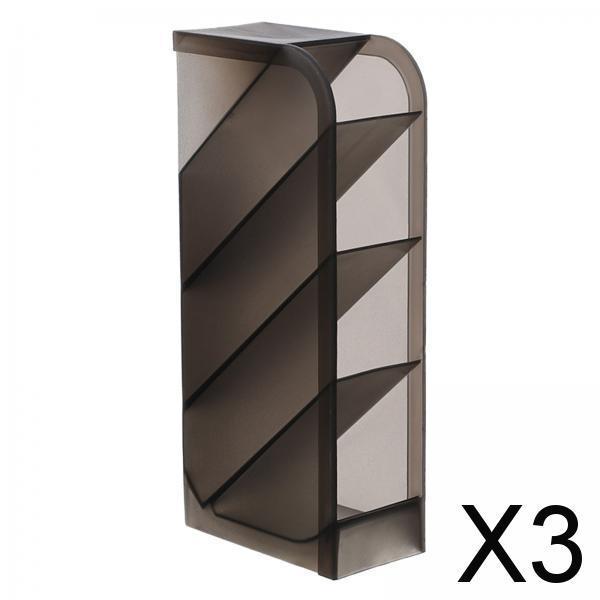 3xPencil Dispenser Desk Stationery Organizer 4 Layer for Home Office Organizer grey oblique