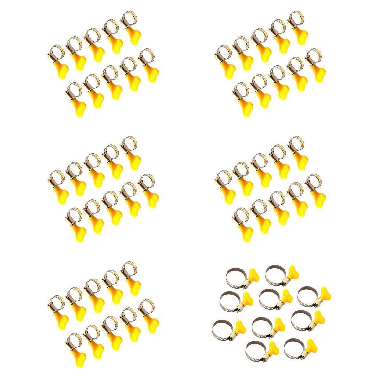 60pcs Stainless Steel Worm Gear Hose Clamp O.D Pipe Clips for Pipes Tube