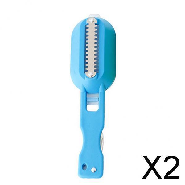 2xScraping Fishing Scale Brush Fish Scale Remover Fish Skin Graters Cleaning Blue