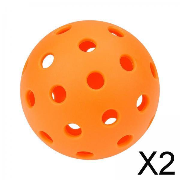 2xGolf Balls Airflow Hollow Lightweight Practice Golf Balls for Backyard Orange