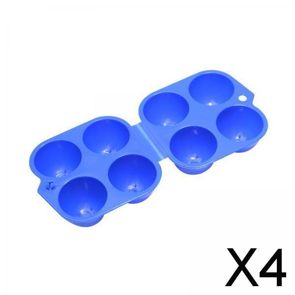 4xEgg Case 4 Grids Egg Storage Box Outdoor Egg Box for Hiking BBQ