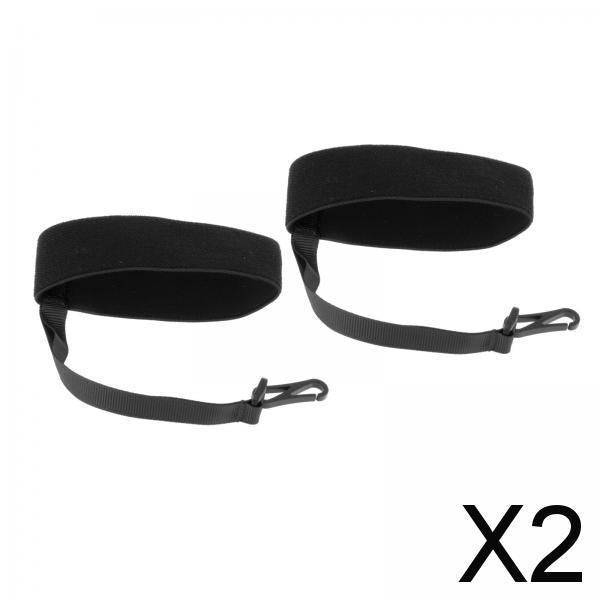 2x2Pcs Ski Glove Wrist Strap Adult Sport Glove Safety Strap for Outdoor Skiing Black