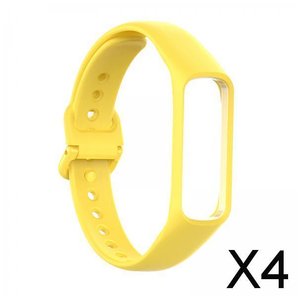 4xAdjustable Silicone Band Watch Bands Wristbands fits Galaxy Fit 2 Yellow