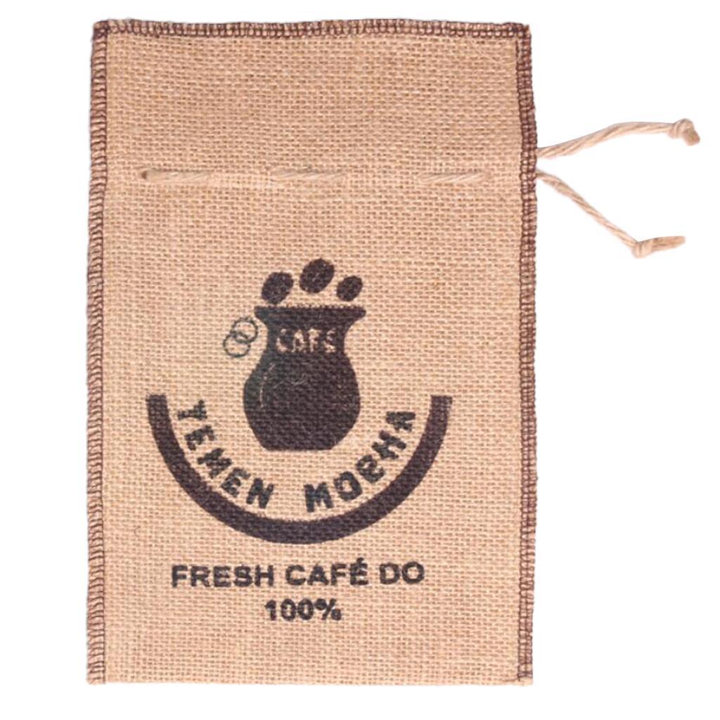 Burlap Coffee Bean Sacks Gunny Bag Reusable Bags With Drawstring 6