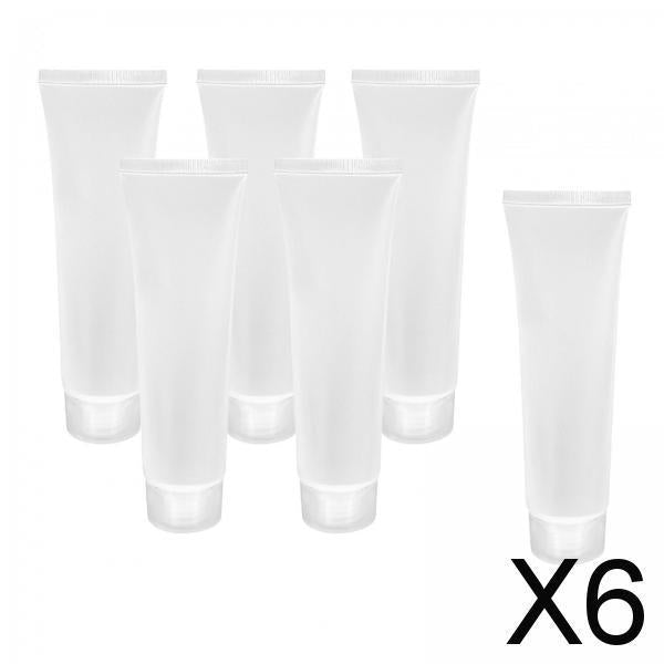 6x6 Pieces Makeup Sample Soft Container Tube Bottle for Split Shampoo Cleanser 20ml Screw Cap