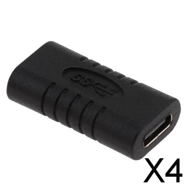 4xUSB 3.1 Type C Female to Female Adapter Connector Black