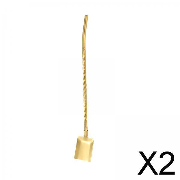 2xStainless Steel Straws Spoons Lightweight Stirrers for Mixing StyleD